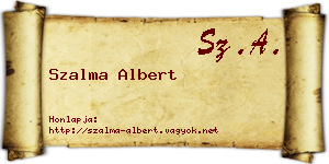 Szalma Albert névjegykártya