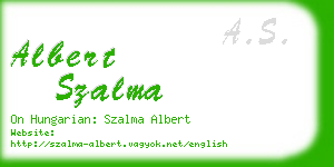 albert szalma business card